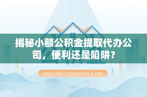 麻阳揭秘小额公积金提取代办公司，便利还是陷阱？