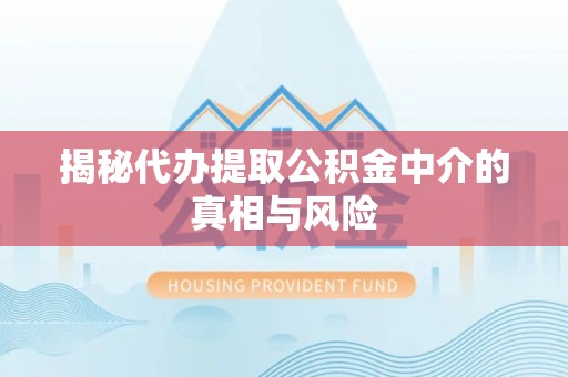 麻阳揭秘代办提取公积金中介的真相与风险