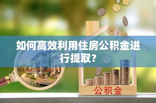 麻阳如何高效利用住房公积金进行提取？