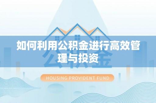 麻阳如何利用公积金进行高效管理与投资
